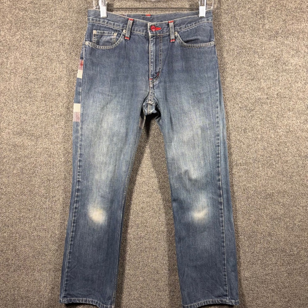 Vintage Hysteric Glamour Kinky Jeans Womens 29 Speed Stripe Patch‎ Red Stitching